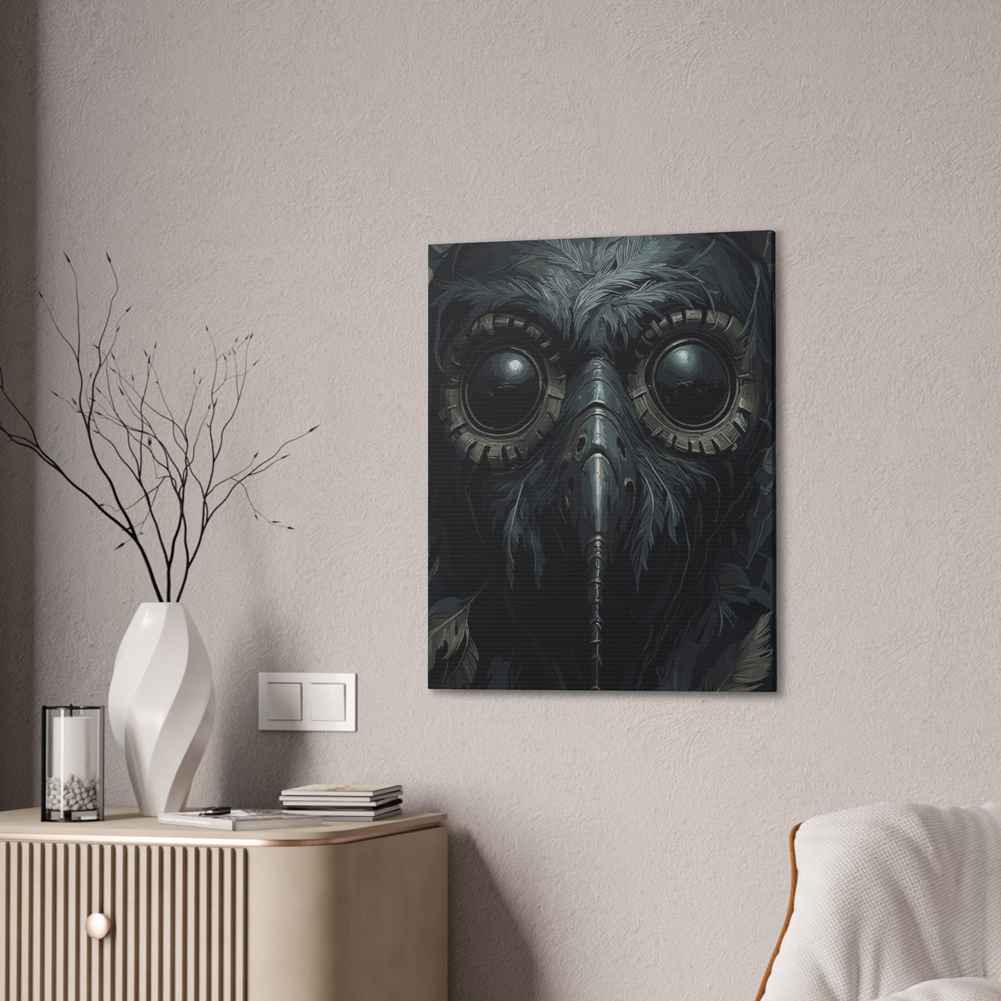 Mask Healer’s Curse | Plague Doctor Stretched Canvas Art