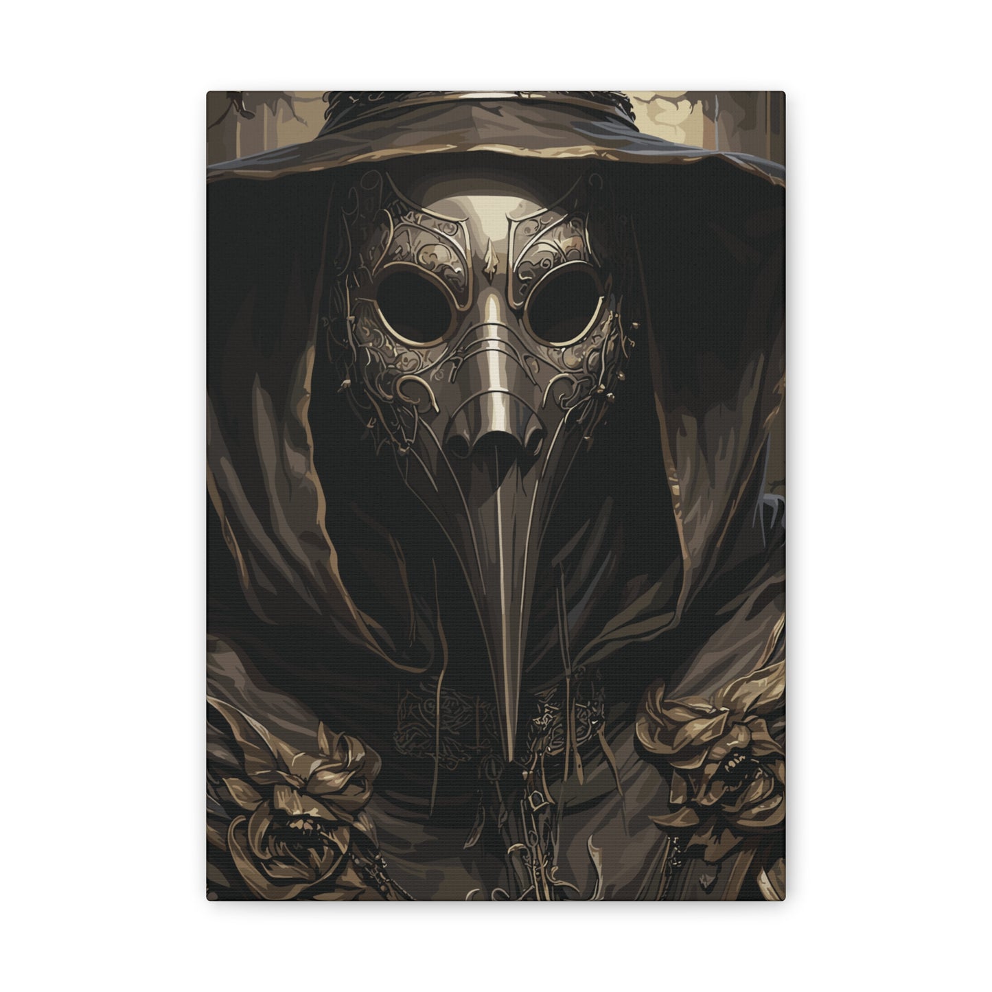 Harbinger of Ash | Plague Doctor Stretched Canvas Art