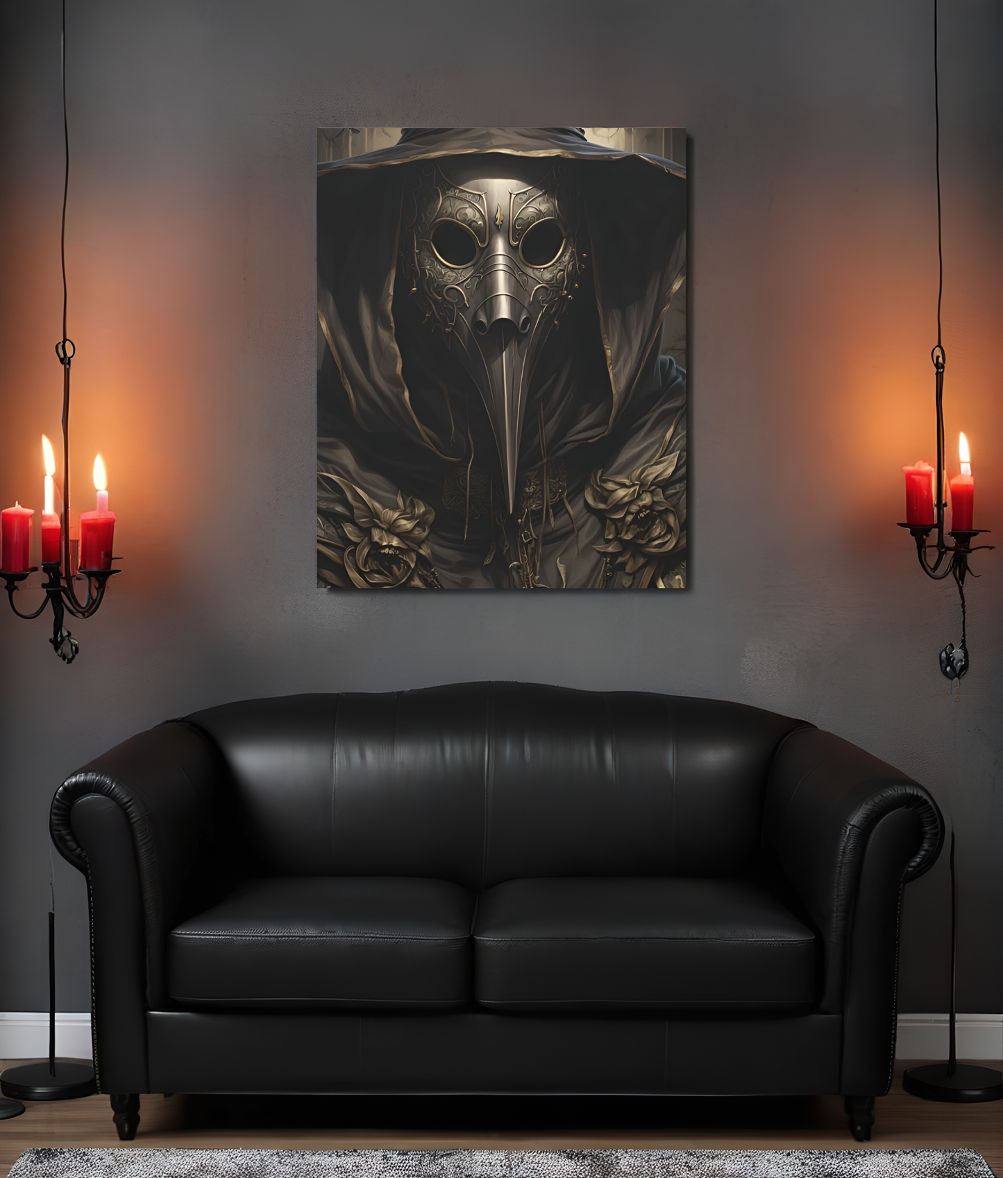 Harbinger of Ash | Plague Doctor Stretched Canvas Art