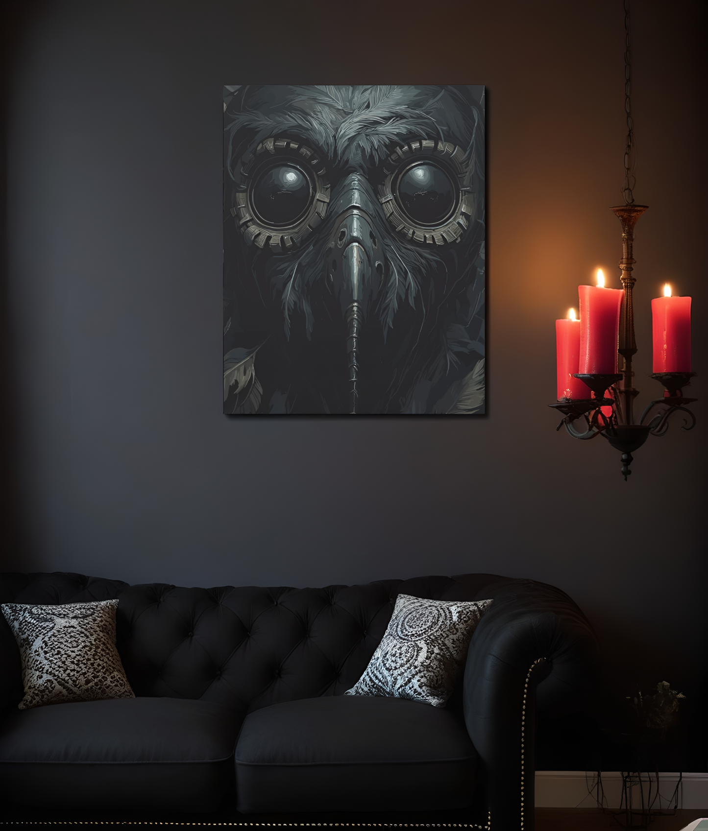 Mask Healer’s Curse | Plague Doctor Stretched Canvas Art