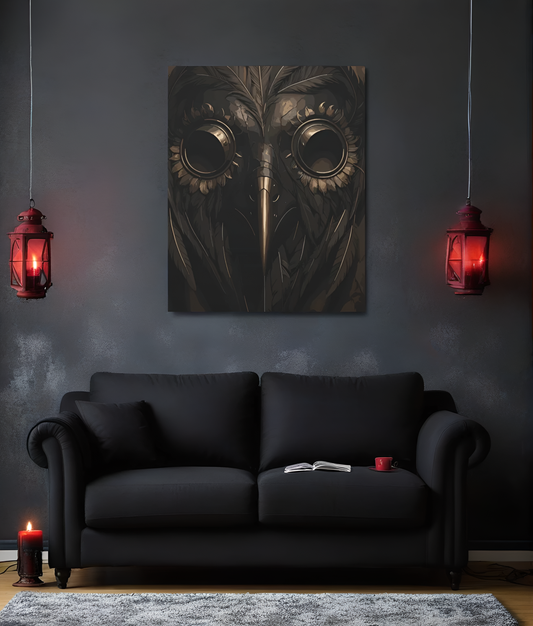 Raven’s Visage | Plague Doctor Stretched Canvas Art