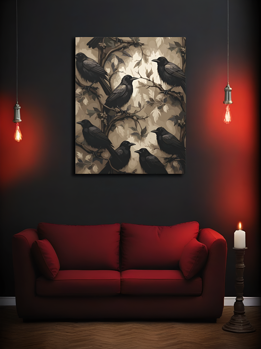 Flock of Shadows Stretched Canvas Art